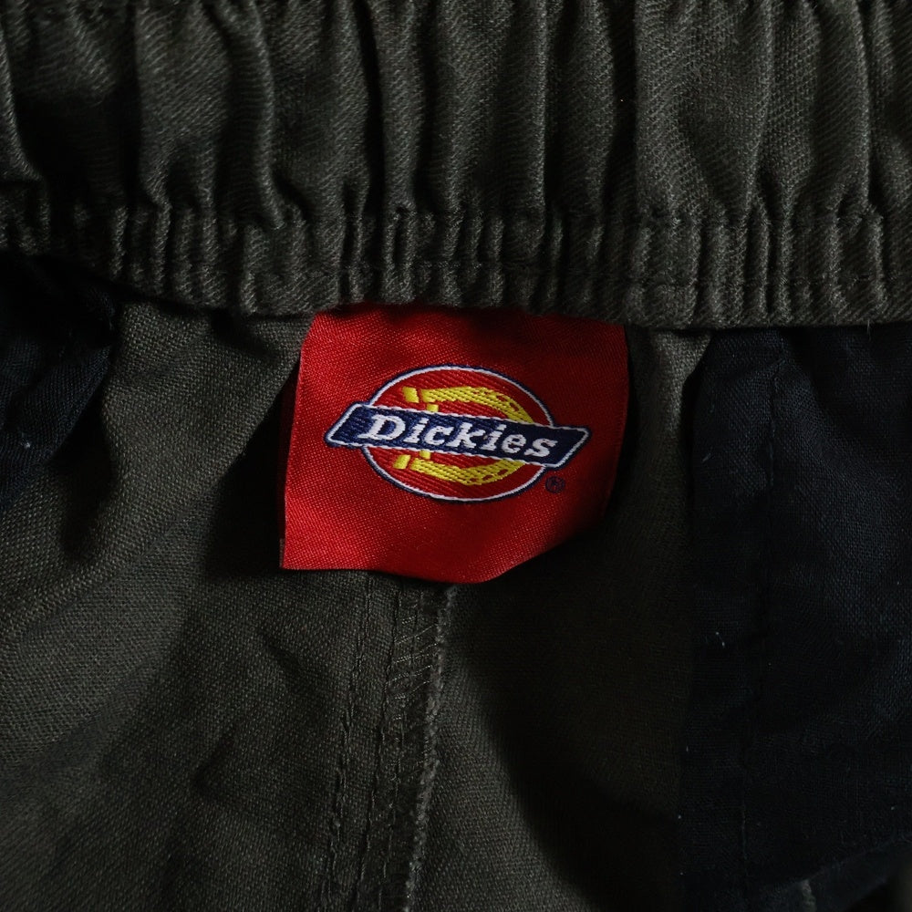 Dickies(ディッキーズ) TCツイル マルチポケット ジップアップ ドローストリング付き ストレートパンツ グリーン 0410-7711
