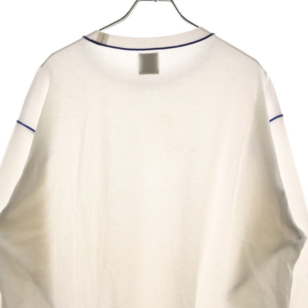 GOOD PEOPLE GOOD STITCHING GOOD PRODUCT(グッド ピープル グッド ステッチング グッド プロダクト) COLOR STITCH CREW NECK LONG SLEEVE LOOPBACK JERSEY ブルー ステッチ クルーネック 長袖Tシャツ 01-01-1433