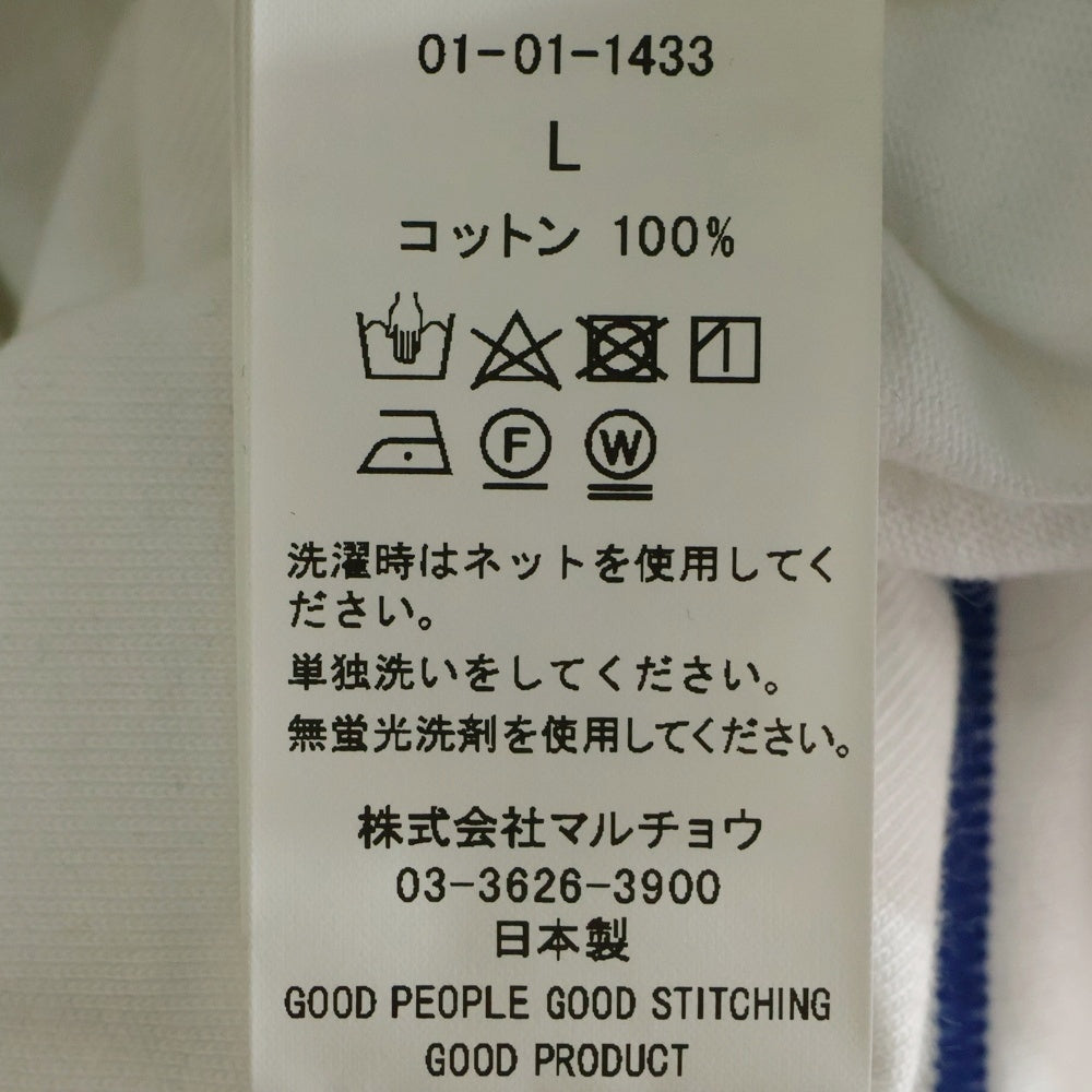 GOOD PEOPLE GOOD STITCHING GOOD PRODUCT(グッド ピープル グッド ステッチング グッド プロダクト) COLOR STITCH CREW NECK LONG SLEEVE LOOPBACK JERSEY ブルー ステッチ クルーネック 長袖Tシャツ 01-01-1433