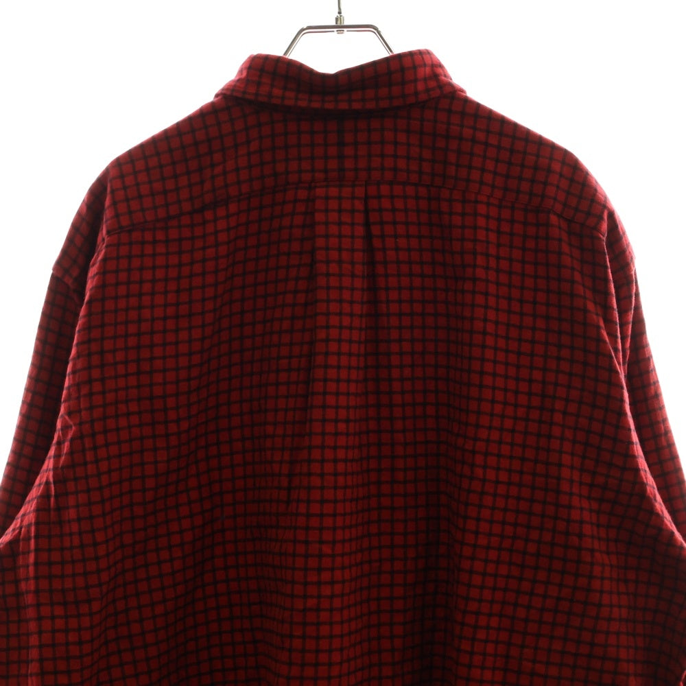 RALPH LAUREN(ラルフローレン) 90S CLASSIC FIT SHIRT レギュラーカラー ブロックチェック クラシック フィット 長袖シャツ レッド/ブラック