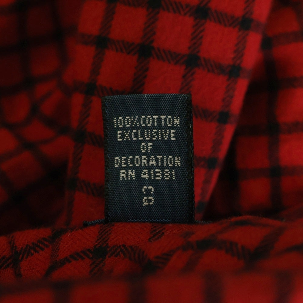 RALPH LAUREN(ラルフローレン) 90S CLASSIC FIT SHIRT レギュラーカラー ブロックチェック クラシック フィット 長袖シャツ レッド/ブラック