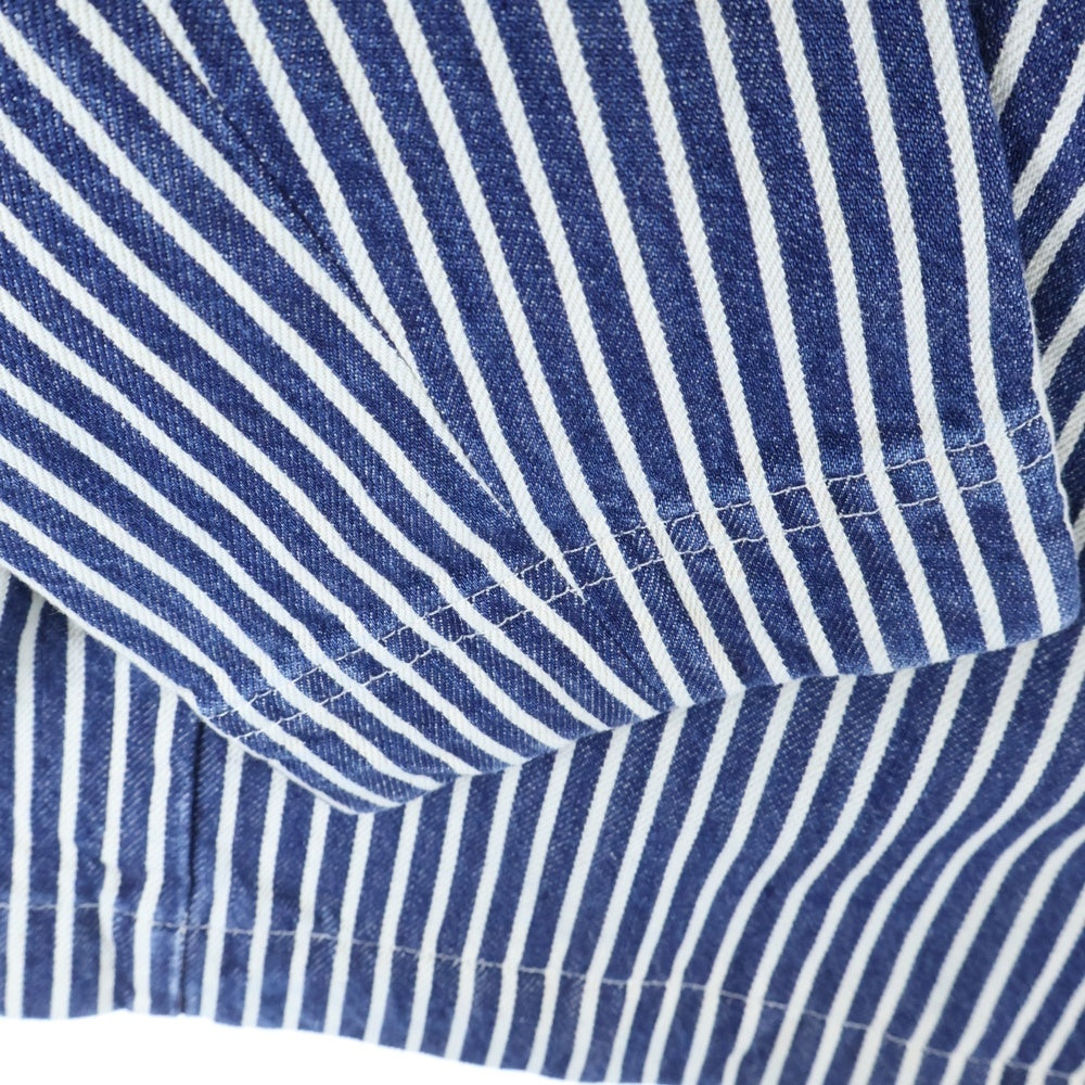 A.P.C(アーペーセー) オールドパッチ ストライプ デニム カバーオール ジャケット インディゴ/ホワイト