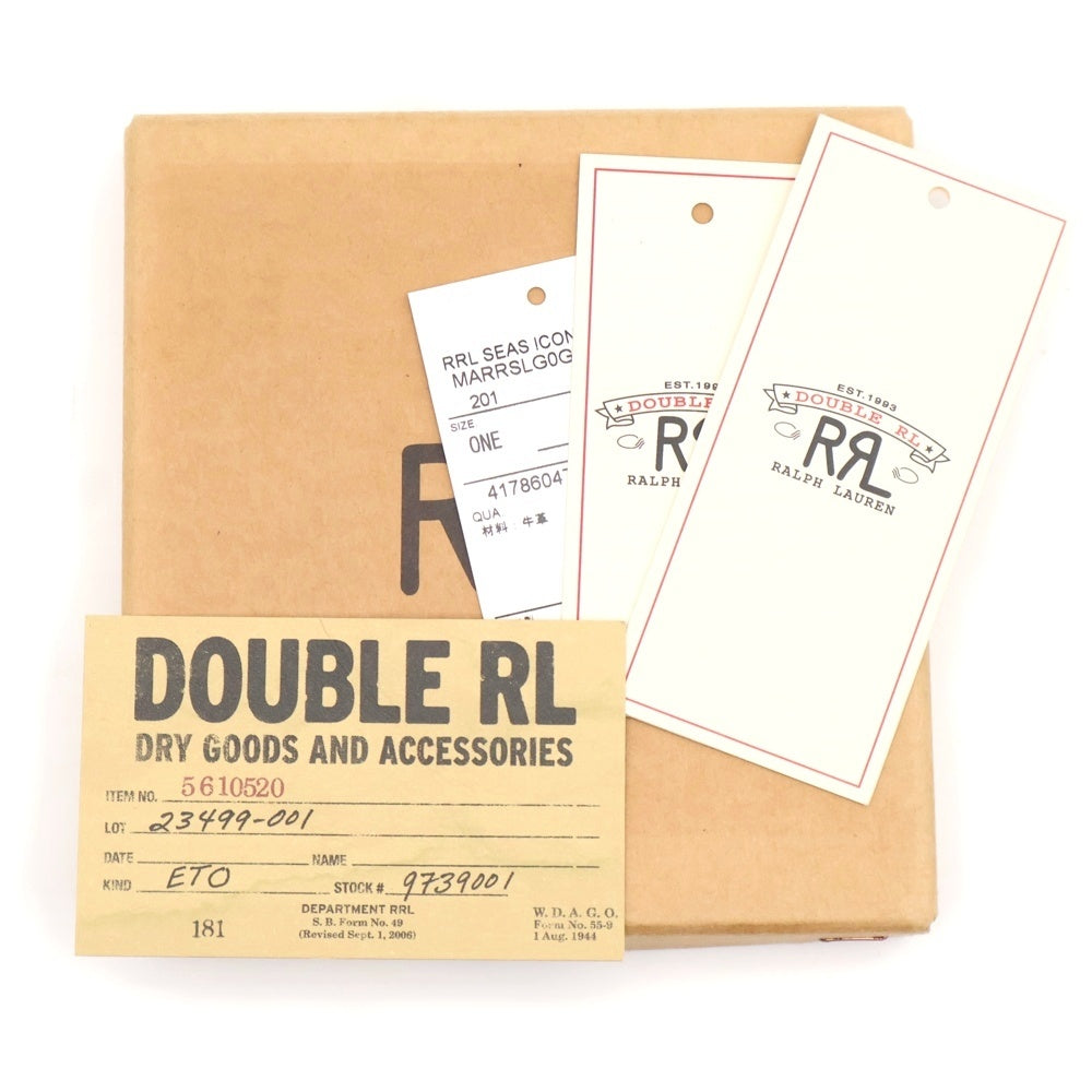 RRL(ダブルアールエル) コンチョ付き レザーコンパクトウォレット 二つ折り財布 ブラウン