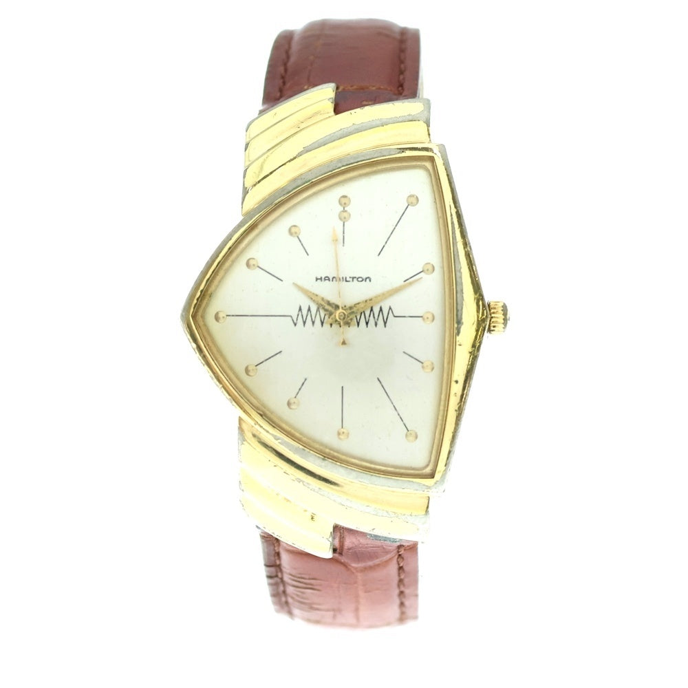 HAMILTON(ハミルトン) ベンチュラ クォーツ ウォッチ レザーベルト 腕時計 ゴールド/ブラウン 6250