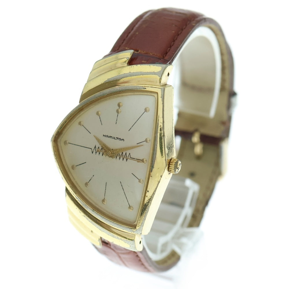 HAMILTON(ハミルトン) ベンチュラ クォーツ ウォッチ レザーベルト 腕時計 ゴールド/ブラウン 6250