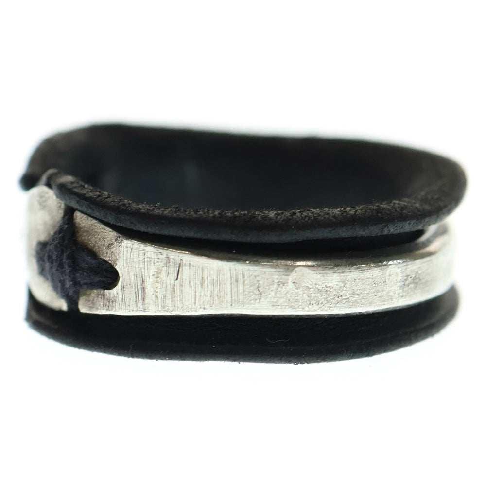 MA+(エムエークロス) 3mm silver leather ring シルバープレート レザーリング 指輪 M 20号