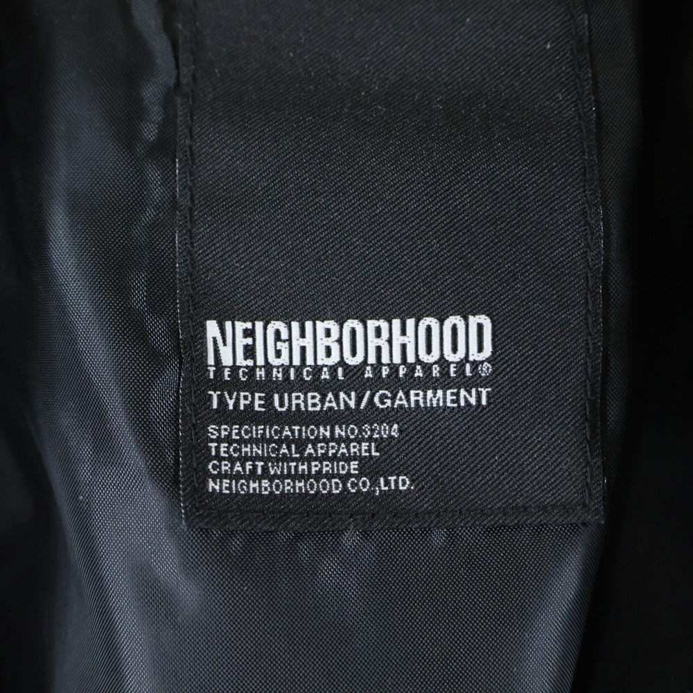 NEIGHBORHOOD(ネイバーフッド) チェック柄 ウール シングルコート ジャケット マルチポケット ブラック/ホワイト ARNH-JK-03