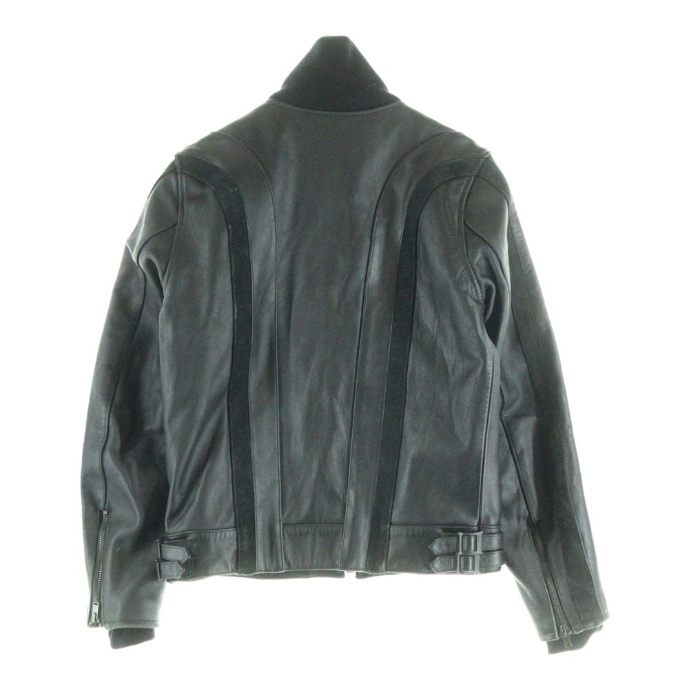 NEIGHBORHOOD(ネイバーフッド) カウレザー ジップアップ シングル ライダース レザージャケット ブラック NWNH-JK-06