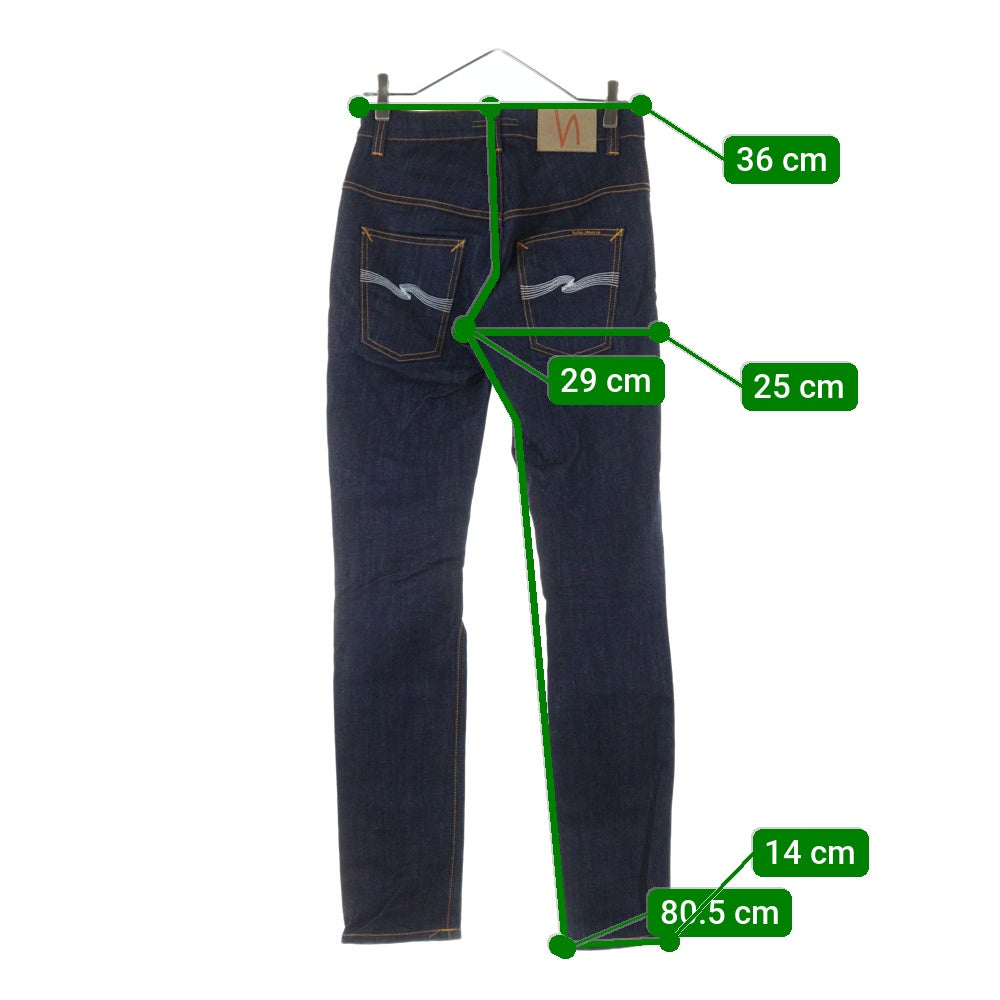 nudie jeans(ヌーディージーンズ) ジップフライ スリムフィット スキニーデニムパンツ インディゴ