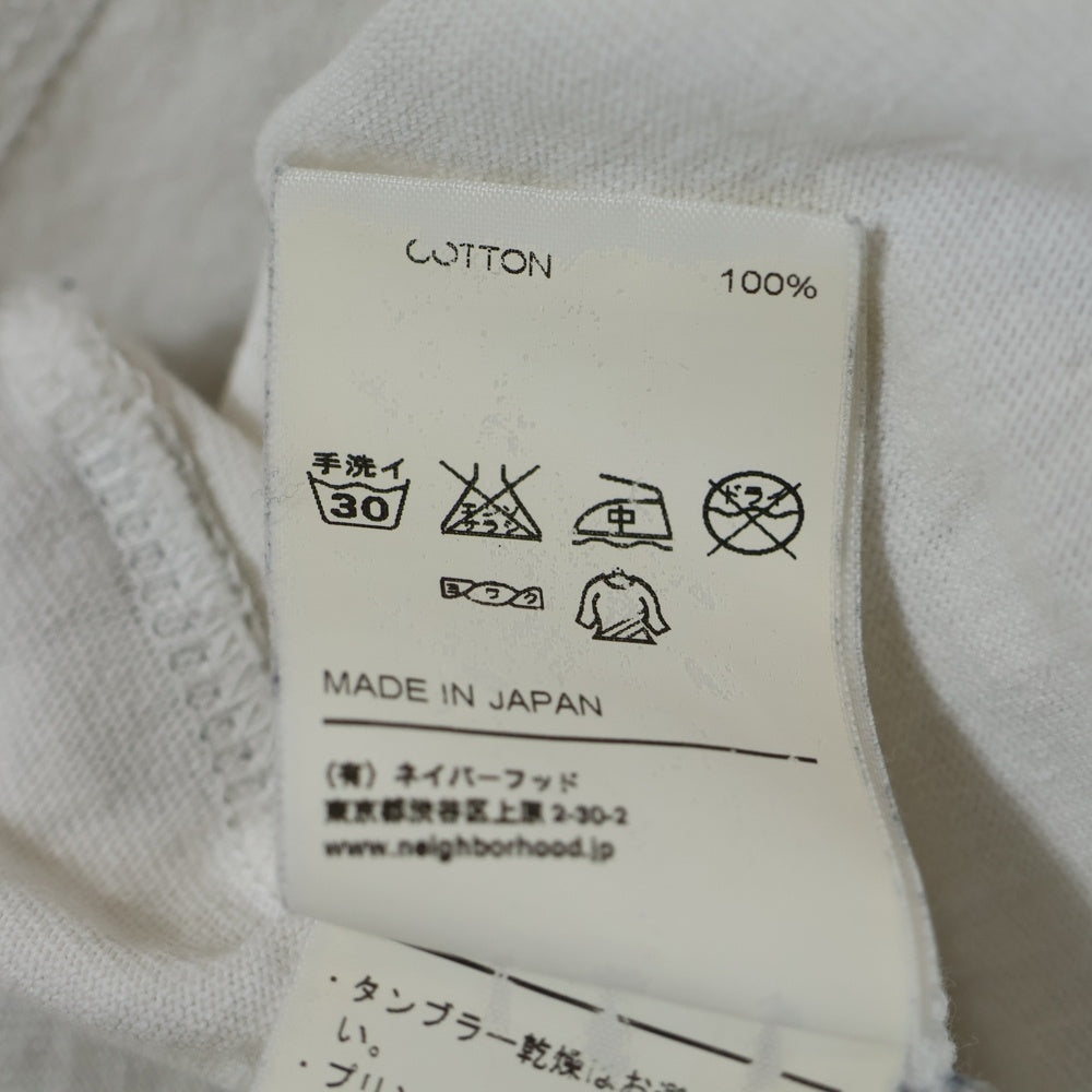 NEIGHBORHOOD(ネイバーフッド) 両面ロゴプリント ラグラン ベースボール 長袖Tシャツ カットソー ブラック/ホワイト