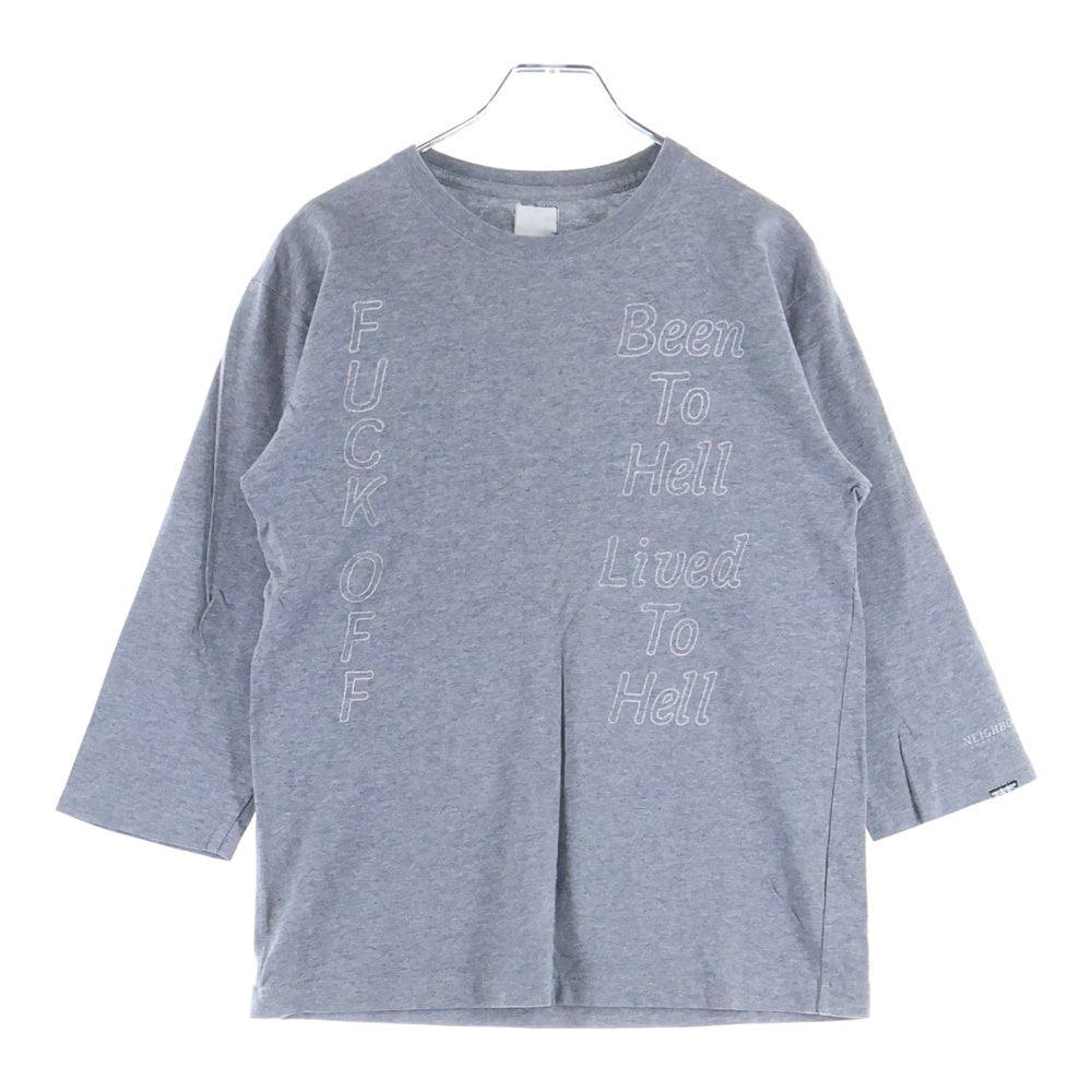 NEIGHBORHOOD(ネイバーフッド) 両面ロゴプリント Tシャツ 七分丈カットソー グレー