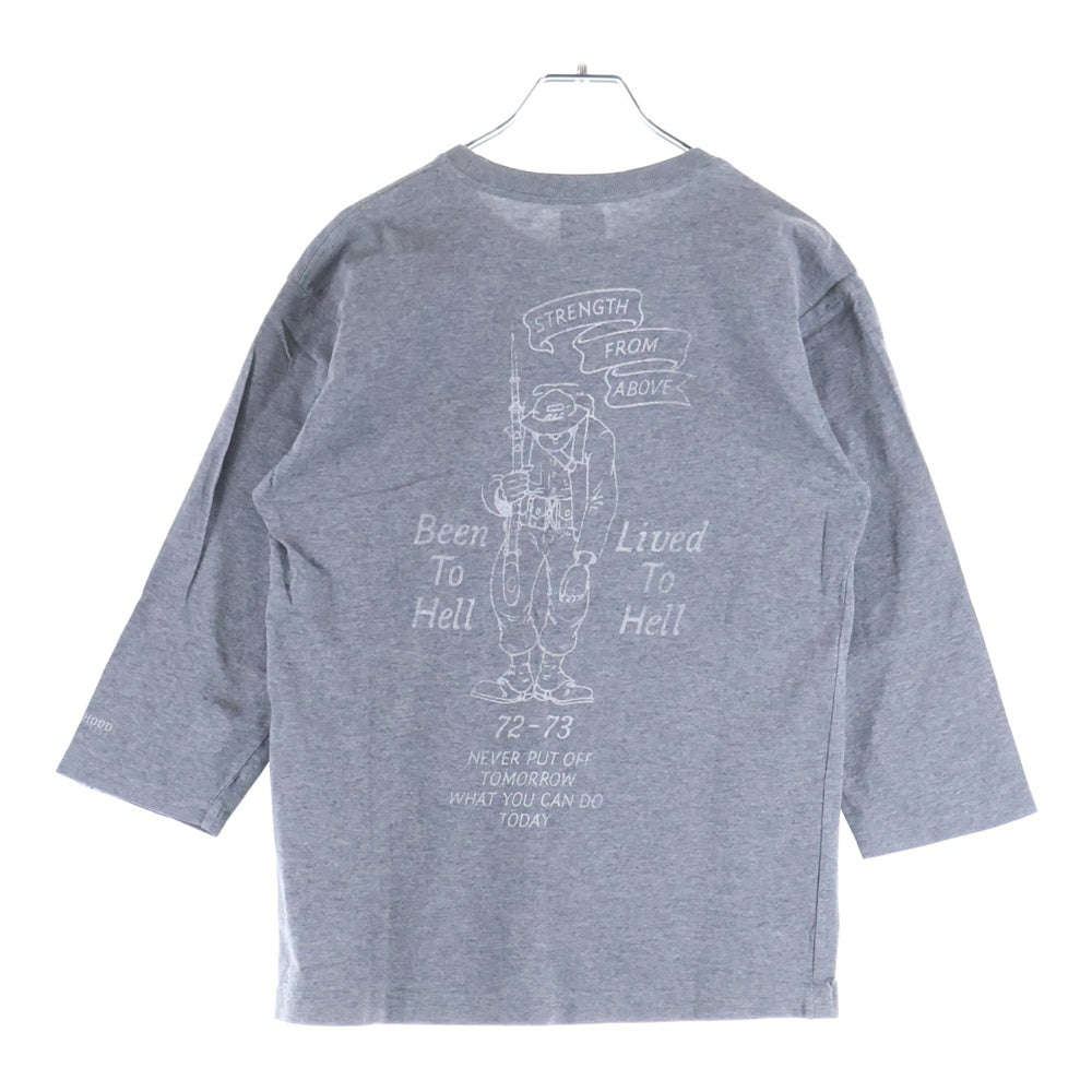 NEIGHBORHOOD(ネイバーフッド) 両面ロゴプリント Tシャツ 七分丈カットソー グレー