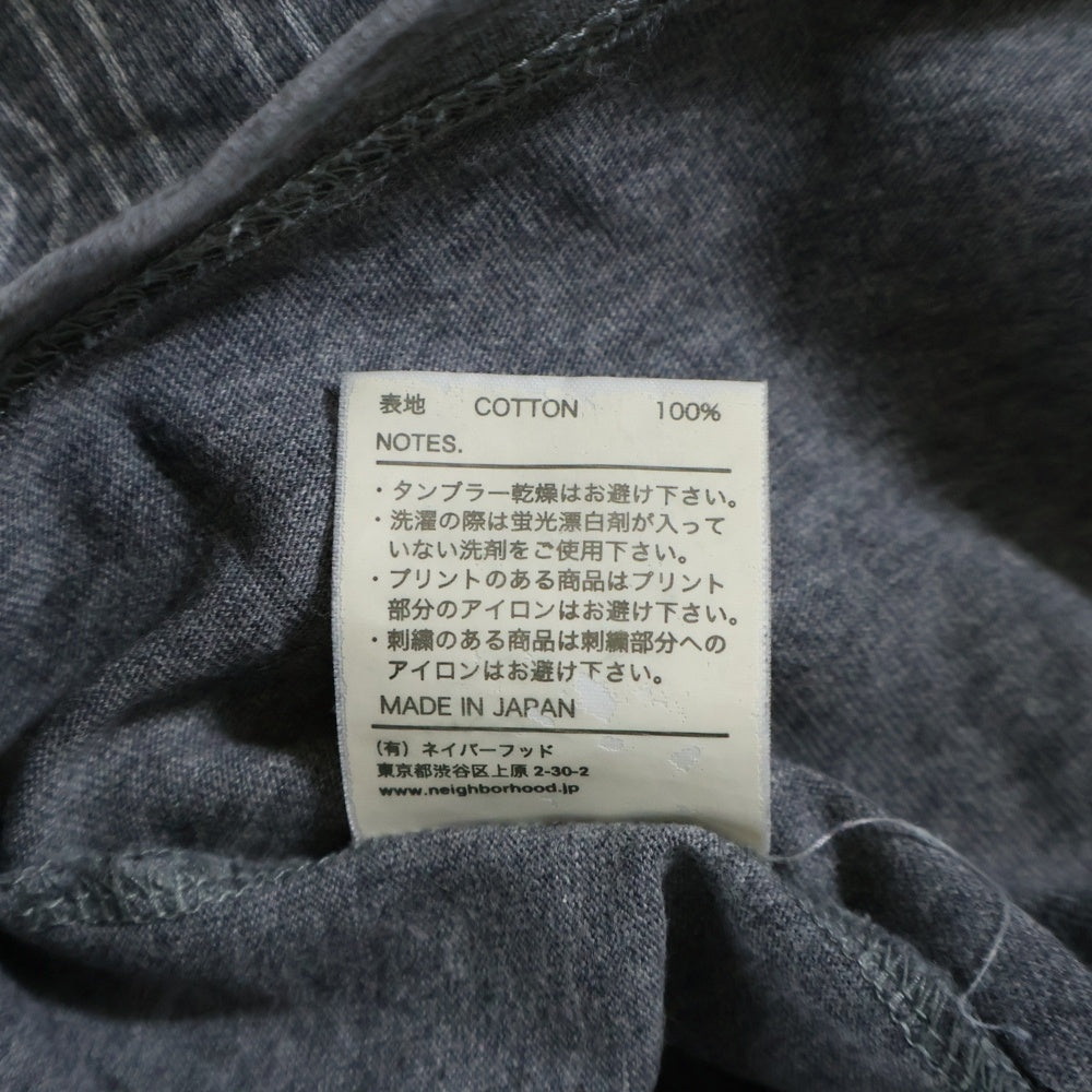 NEIGHBORHOOD(ネイバーフッド) 両面ロゴプリント Tシャツ 七分丈カットソー グレー