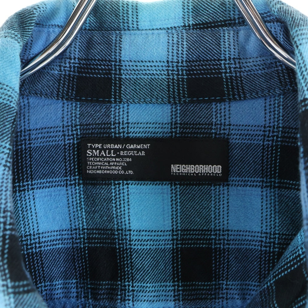 NEIGHBORHOOD(ネイバーフッド) 2ポケット チェック柄 コットン 長袖シャツ ブルー ARNH-SH-03