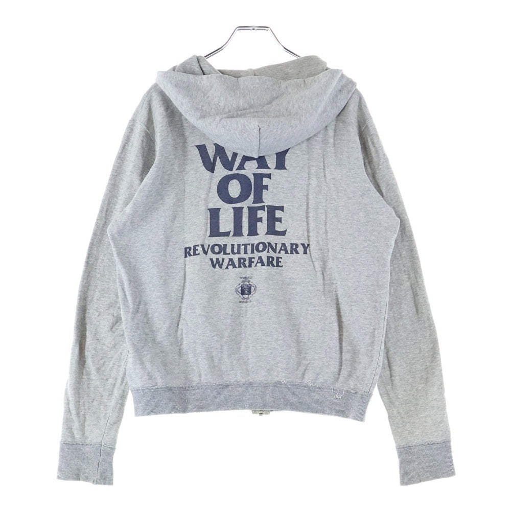 RATS(ラッツ) ロゴプリント ジップアップフーディ スウェットパーカー グレー