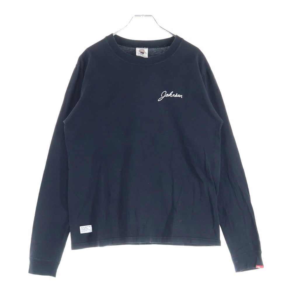 WTAPS(ダブルタップス) ロゴエンブロイダリー バックプリント ロングスリーブカットソー 長袖Tシャツ ブラック