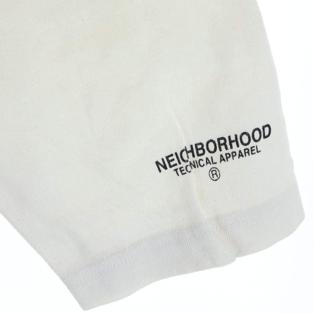 NEIGHBORHOOD(ネイバーフッド) カレッジロゴ ラグランTシャツ 七分丈 カットソー ブラック/ホワイト