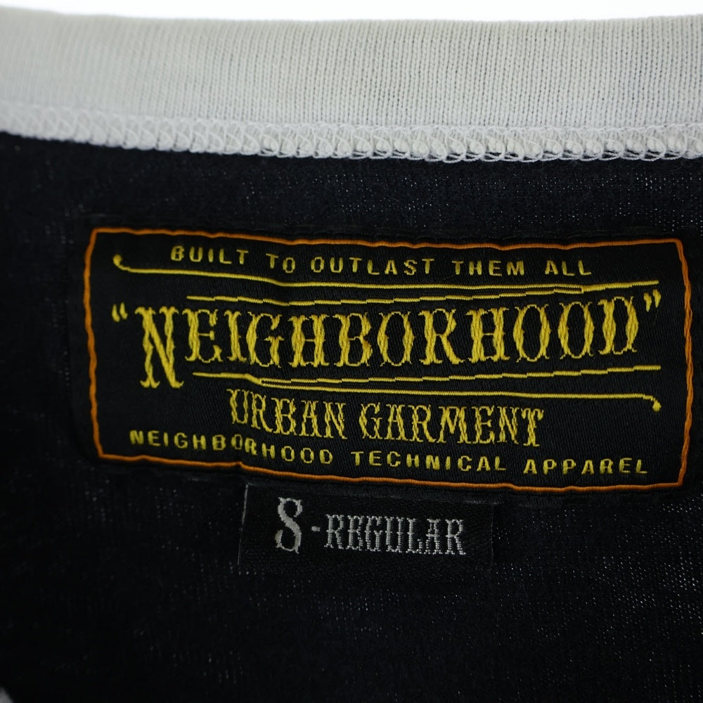 NEIGHBORHOOD(ネイバーフッド) カレッジロゴ ラグランTシャツ 七分丈 カットソー ブラック/ホワイト