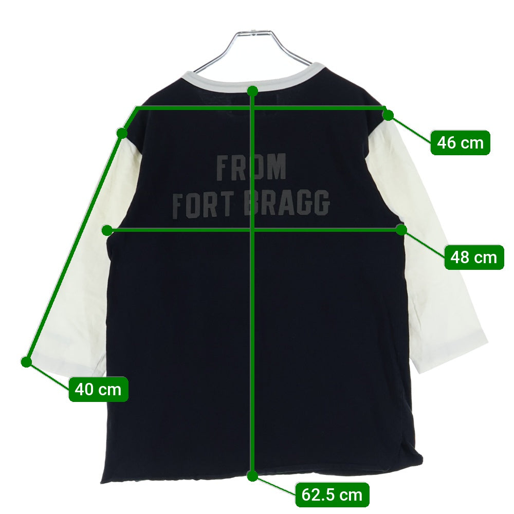 NEIGHBORHOOD(ネイバーフッド) カレッジロゴ ラグランTシャツ 七分丈 カットソー ブラック/ホワイト