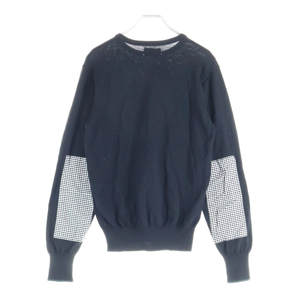 WTAPS(ダブルタップス) ギンガムチェック エルボーパッチ ニットセーター ブラック 102MADT-KNM05