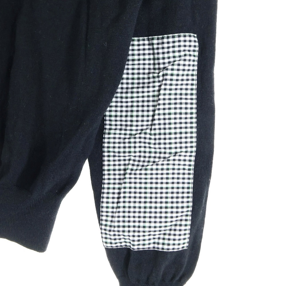 WTAPS(ダブルタップス) ギンガムチェック エルボーパッチ ニットセーター ブラック 102MADT-KNM05