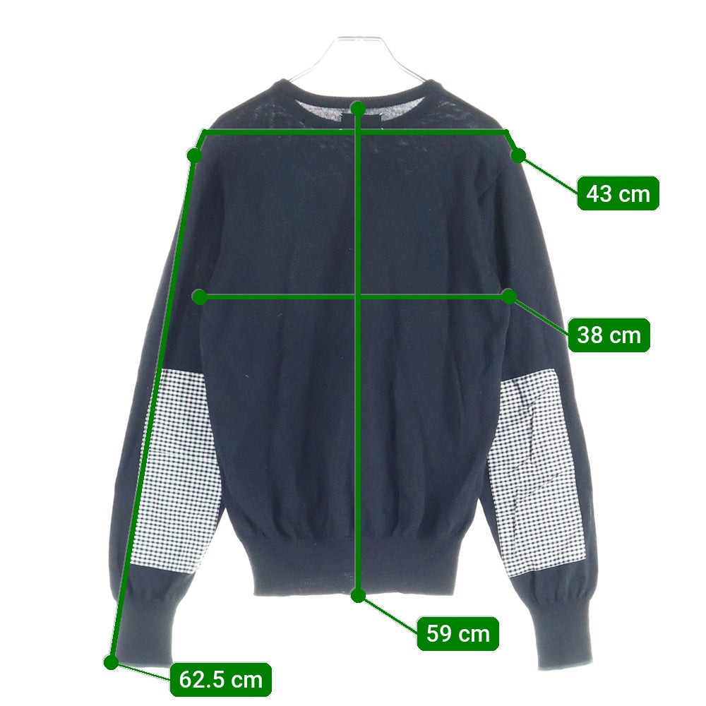 WTAPS(ダブルタップス) ギンガムチェック エルボーパッチ ニットセーター ブラック 102MADT-KNM05