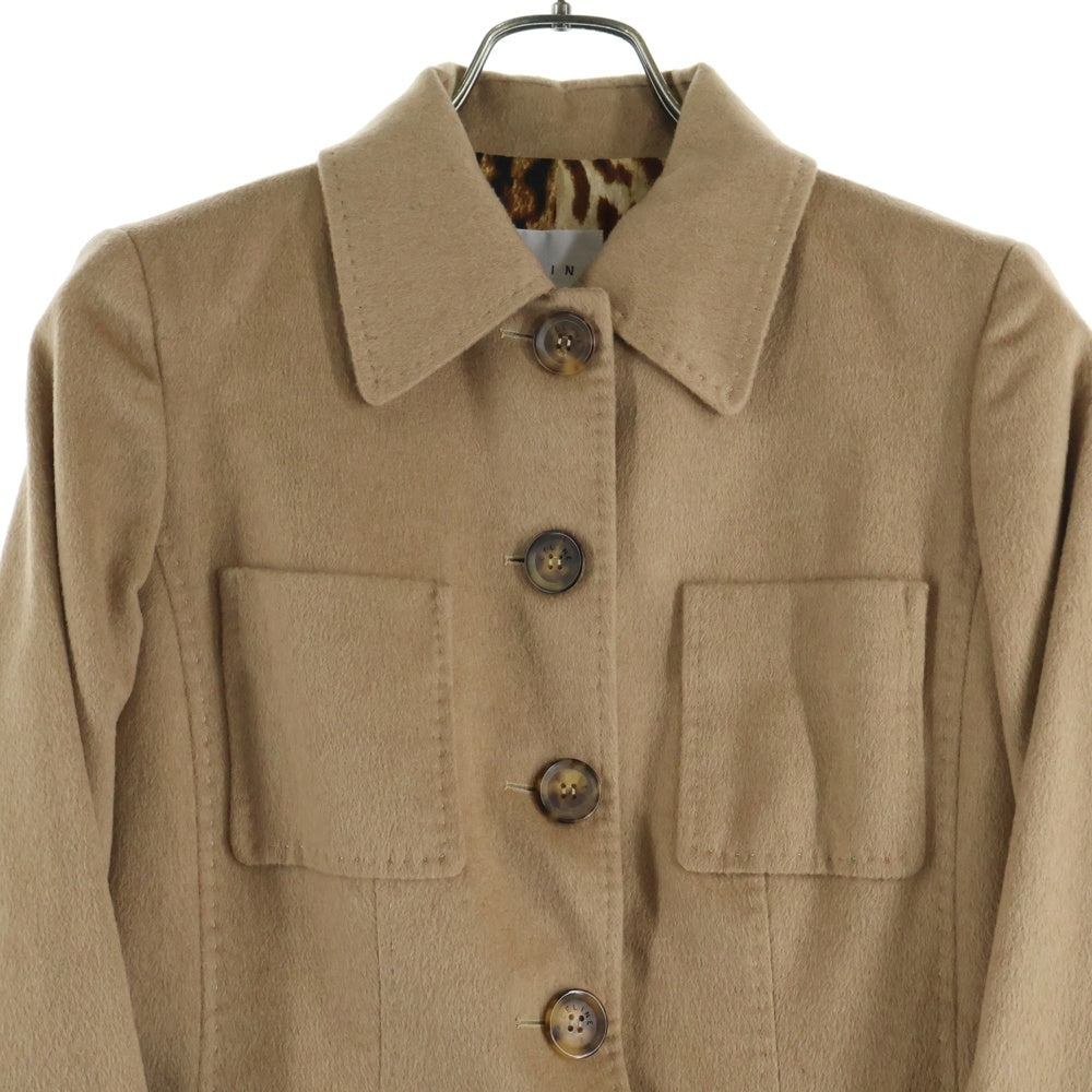 CELINE(セリーヌ) レオパード ライニング 4ポケット キャメル ジャケット ベージュ レディース