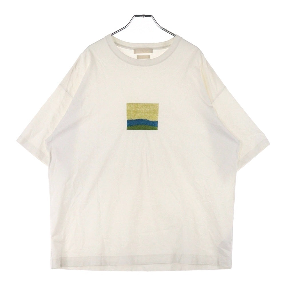 YOKE(ヨーク) 23SS EMBROIDERED T-SHIRT センター エンブロイダリー クルーネック 半袖Tシャツ カットソー ホワイト YK23SS0486CS
