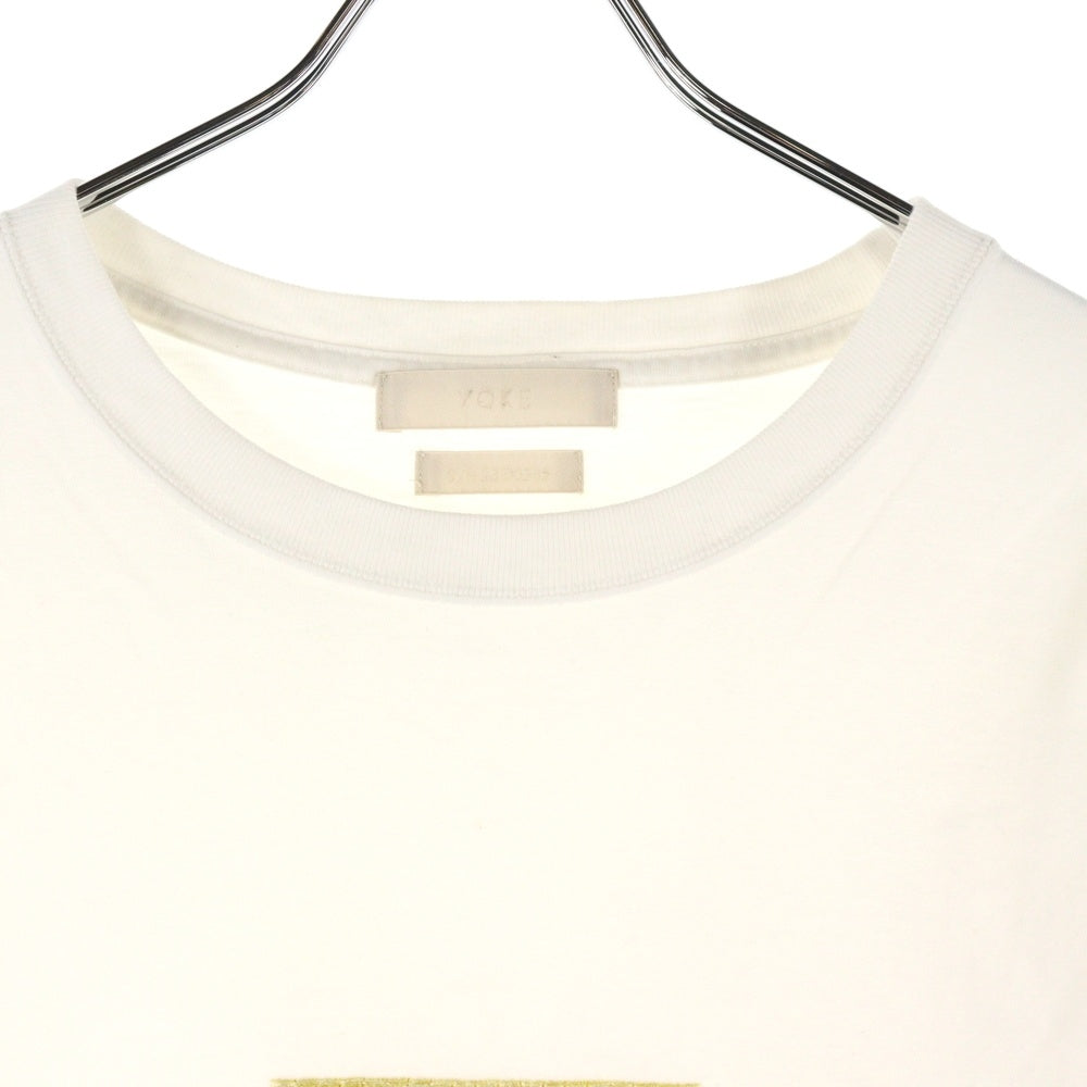 YOKE(ヨーク) 23SS EMBROIDERED T-SHIRT センター エンブロイダリー クルーネック 半袖Tシャツ カットソー ホワイト YK23SS0486CS