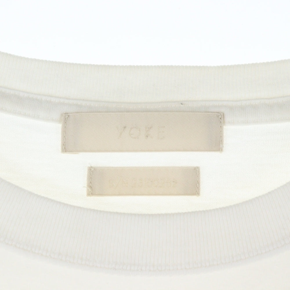 YOKE(ヨーク) 23SS EMBROIDERED T-SHIRT センター エンブロイダリー クルーネック 半袖Tシャツ カットソー ホワイト YK23SS0486CS