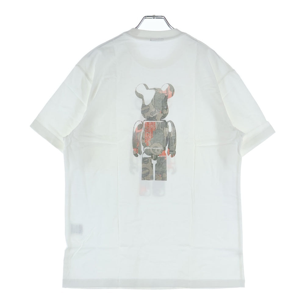 MEDICOM TOY(メディコムトイ) BE@RBRICK BR2 BA-TSU ベアブリック バトルロワイアルII鎮魂歌 2003 両面プリント クルーネック 半袖Tシャツ カットソー ホワイト 100%フィギュア2体セット