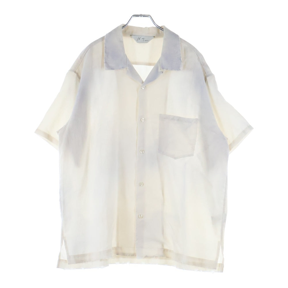 ANCELLM(アンセルム) MELANGE OPEN COLLAR SS SHIRT メランジェ オープンカラー 半袖シャツ ホワイト ANC-SH36-B