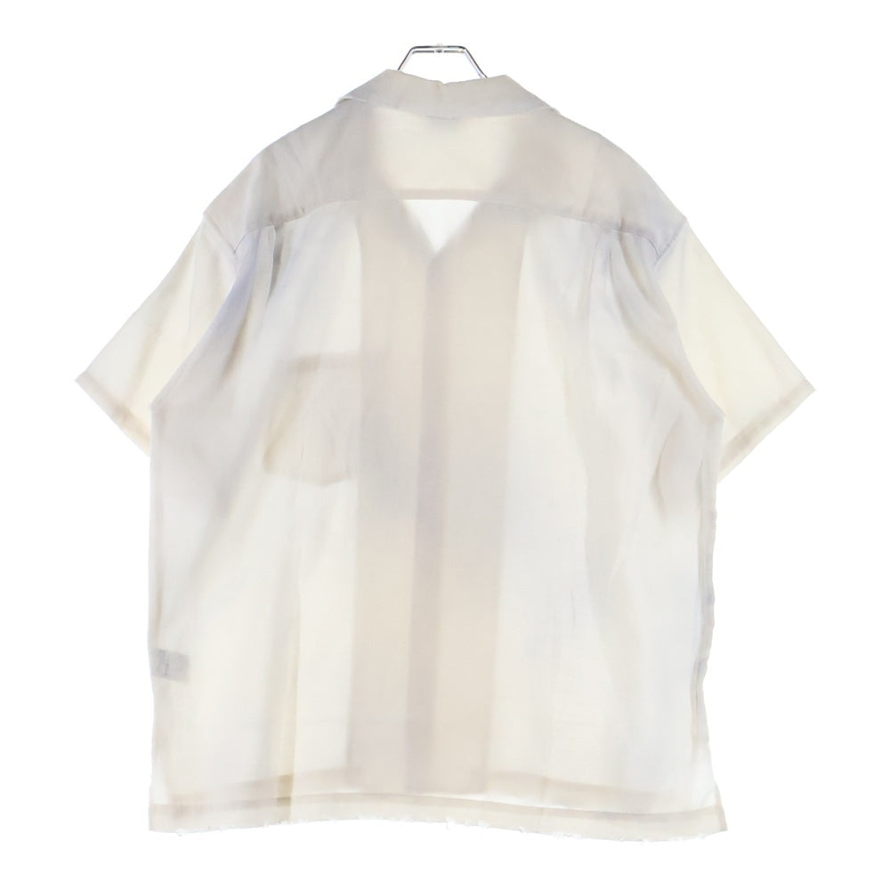 ANCELLM(アンセルム) MELANGE OPEN COLLAR SS SHIRT メランジェ オープンカラー 半袖シャツ ホワイト ANC-SH36-B