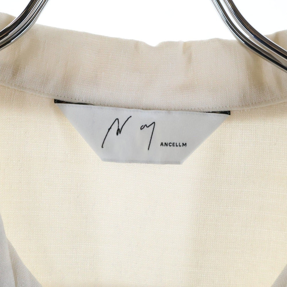 ANCELLM(アンセルム) MELANGE OPEN COLLAR SS SHIRT メランジェ オープンカラー 半袖シャツ ホワイト ANC-SH36-B