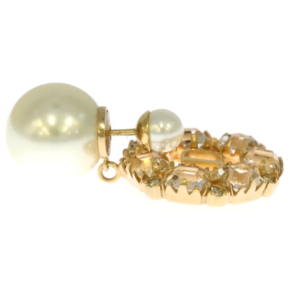 DIOR(ディオール) Tribales トライバル ロゴ メタル レジンパール ピアス ゴールド E2380WOMCY