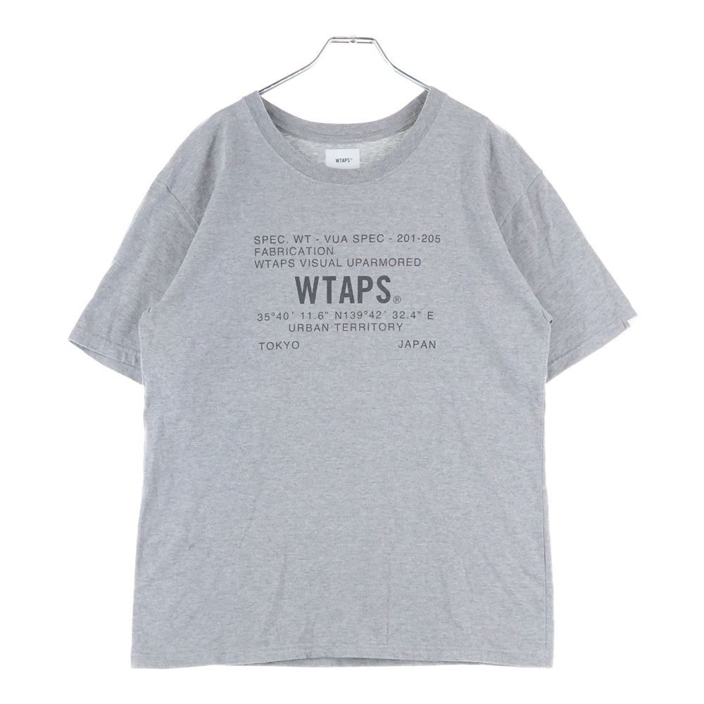 WTAPS(ダブルタップス) ミルスペックロゴプリントTシャツ 半袖クルーネックカットソー グレー
