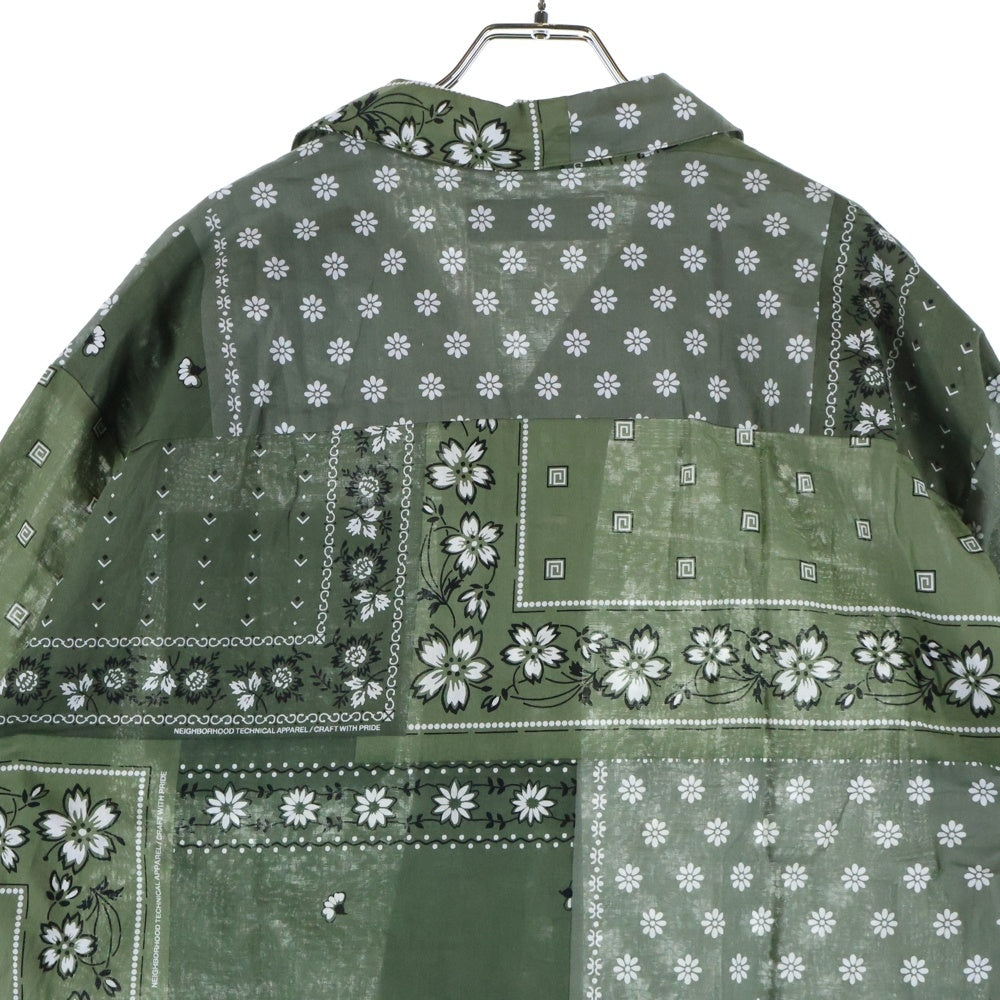 NEIGHBORHOOD(ネイバーフッド) 22SS オープン カラー ペイズリー 半袖シャツ カーキ 221TSNH-SHM05