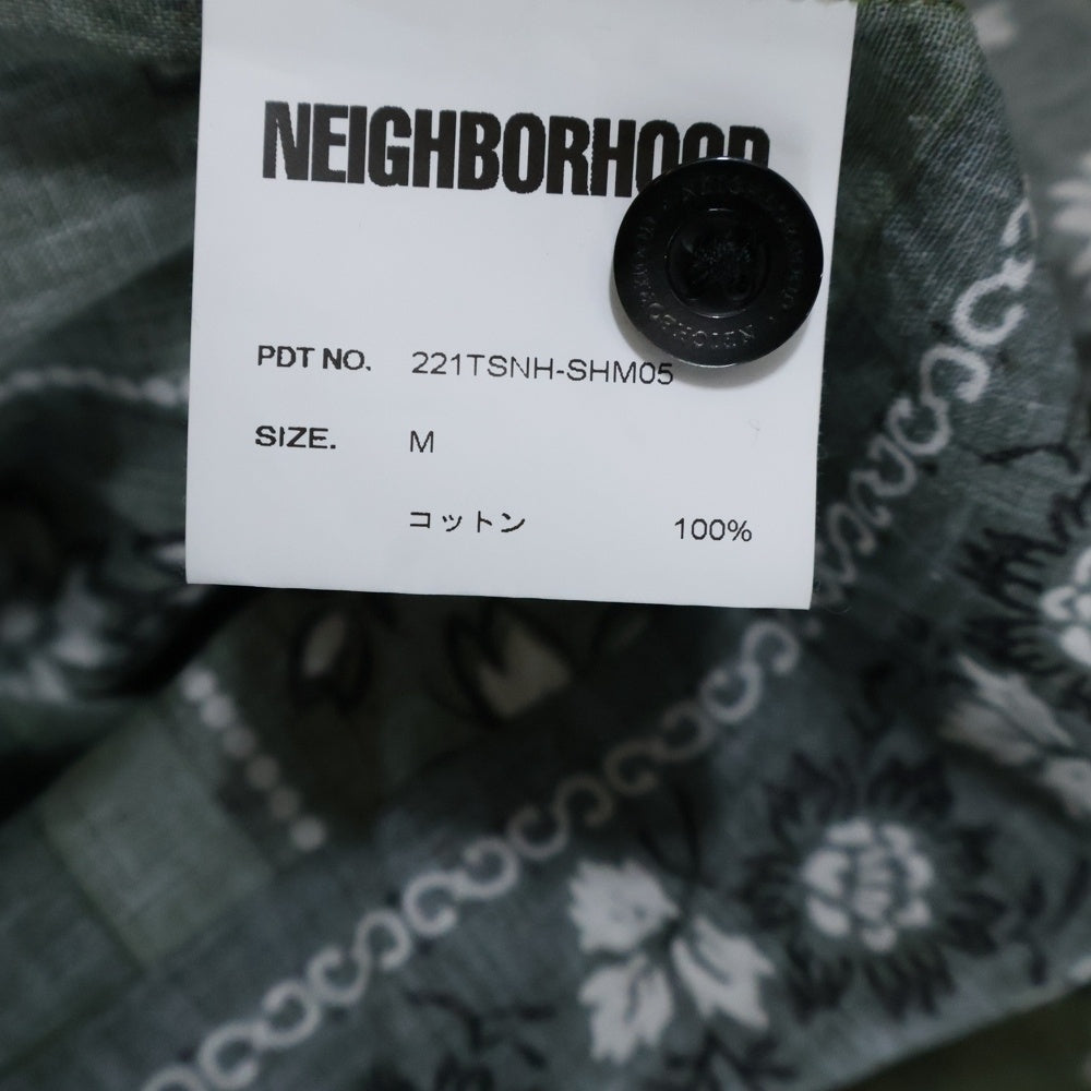NEIGHBORHOOD(ネイバーフッド) 22SS オープン カラー ペイズリー 半袖シャツ カーキ 221TSNH-SHM05