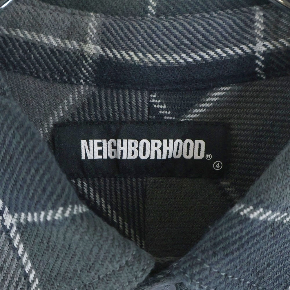NEIGHBORHOOD(ネイバーフッド) 22SS レギュラーカラー タータンチェック ロングスリーブ 長袖 ネルシャツ グレー 221ARNH-SHM01