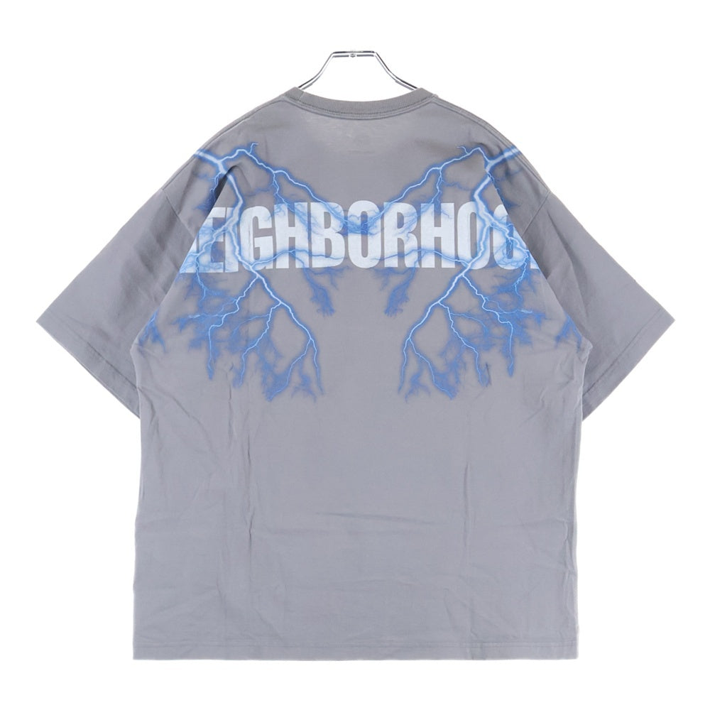 NEIGHBORHOOD(ネイバーフッド) 22AW xHARLEY-DAVIDSON ハーレー ダビッドソン スパーク プリント クルーネック 半袖Tシャツ カットソー グレー 222PC05N-CS02