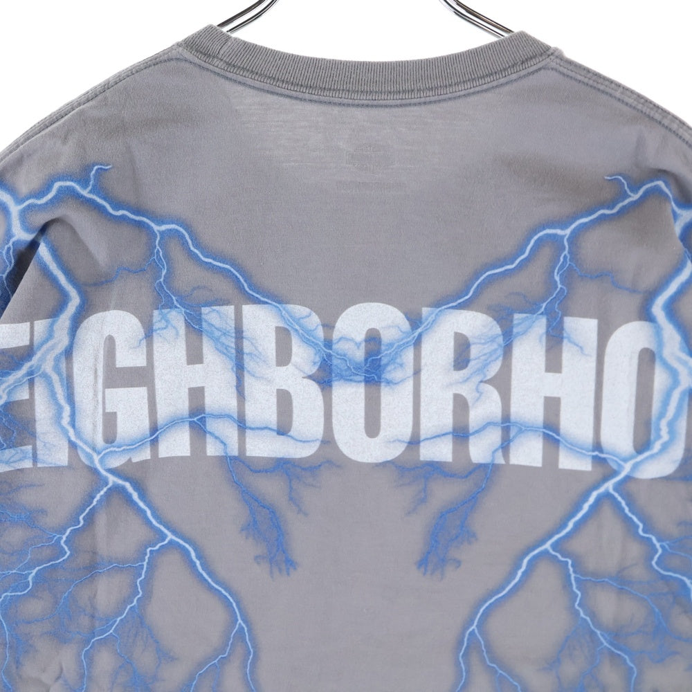 NEIGHBORHOOD(ネイバーフッド) 22AW xHARLEY-DAVIDSON ハーレー ダビッドソン スパーク プリント クルーネック 半袖Tシャツ カットソー グレー 222PC05N-CS02