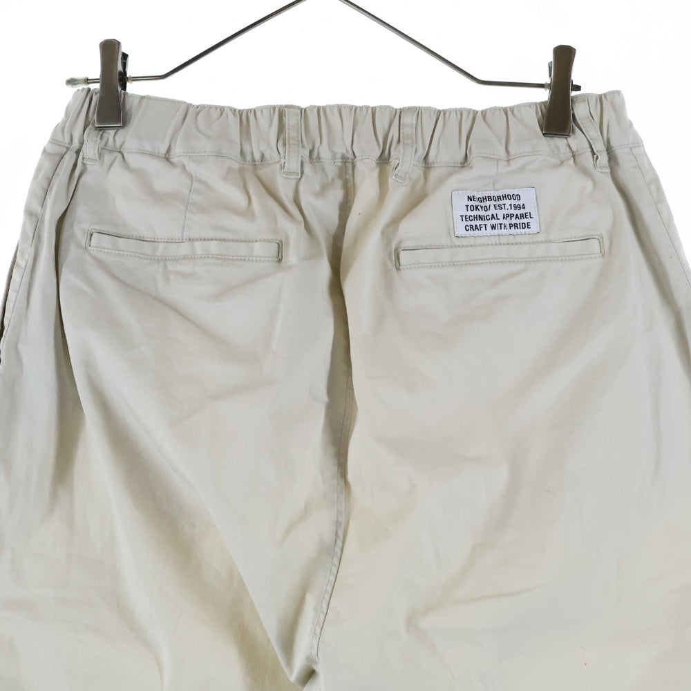 NEIGHBORHOOD(ネイバーフッド) 22SS TUCK C-ST ジップフライ ワンタック コットン ショーツ ハーフパンツ ホワイト 221AQNH-PTM07