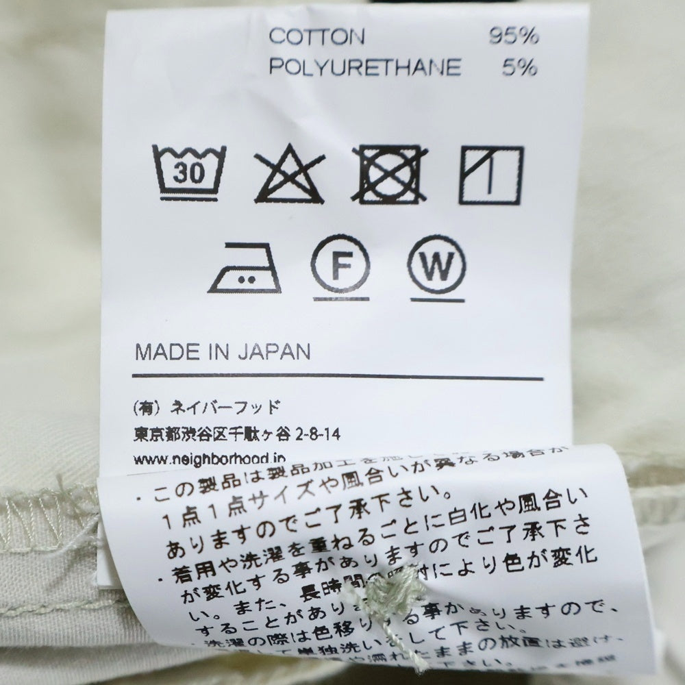 NEIGHBORHOOD(ネイバーフッド) 22SS TUCK C-ST ジップフライ ワンタック コットン ショーツ ハーフパンツ ホワイト 221AQNH-PTM07