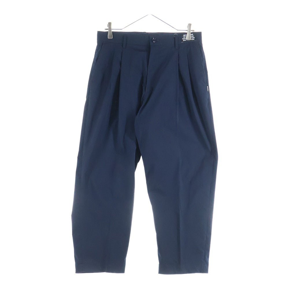NEIGHBORHOOD(ネイバーフッド) 22SS TWO TUCK E-PT ジップフライ ツータック テーパード スラックス パンツ トラウザー ネイビー 221AQNH-PTM04
