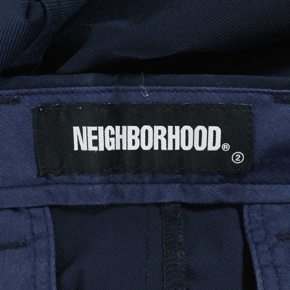 NEIGHBORHOOD(ネイバーフッド) 22SS TWO TUCK E-PT ジップフライ ツータック テーパード スラックス パンツ トラウザー ネイビー 221AQNH-PTM04