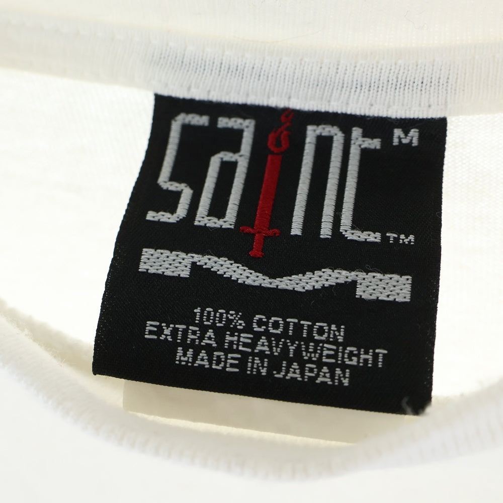 SAINT MICHAEL(セントマイケル) 21SS S/S TEE LOGO EMB ロゴプリント クルーネック 半袖Tシャツ カットソー ホワイト SM-S21-0000-007