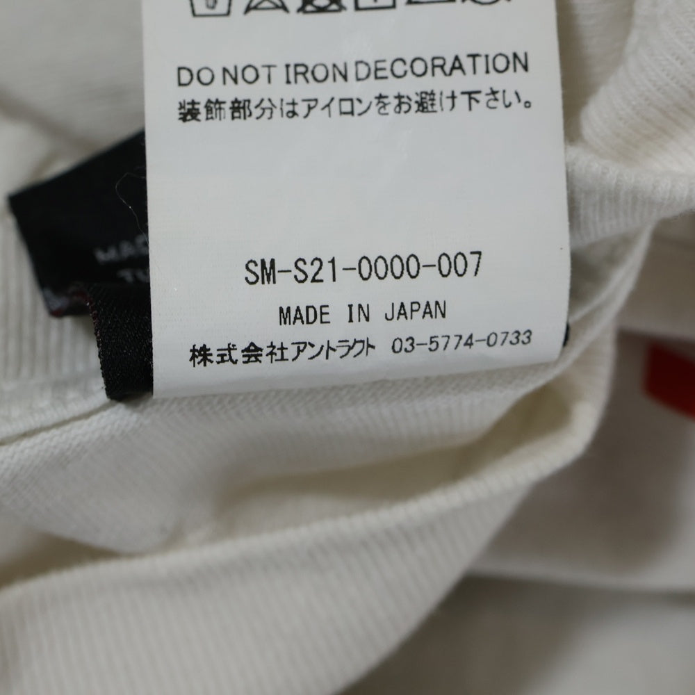 SAINT MICHAEL(セントマイケル) 21SS S/S TEE LOGO EMB ロゴプリント クルーネック 半袖Tシャツ カットソー ホワイト SM-S21-0000-007