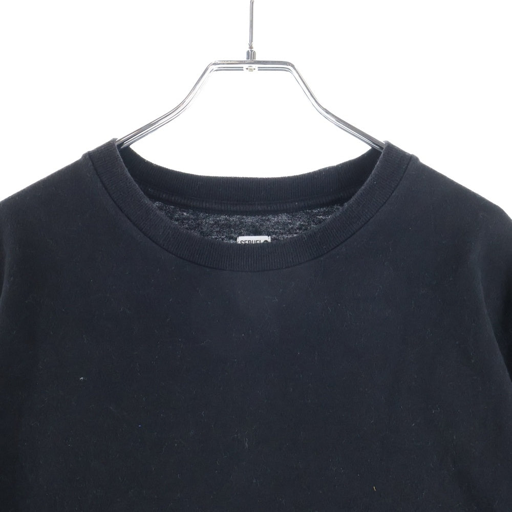SEQUEL(シークエル) 24SS オイル ペインティング ロゴプリント クルーネック 半袖Tシャツ カットソー ブラック SQ-24SS-ST-03