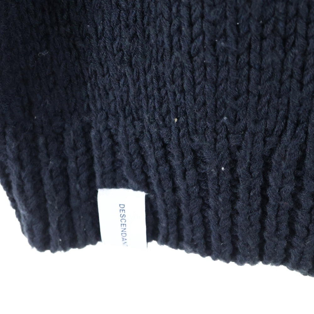 DESCENDANT(ディセンダント) 20AW FADED CABLE KNIT フェイデット ローゲージ クルーネック ケーブル ニット セーター ブラック 202MADS-KNM02