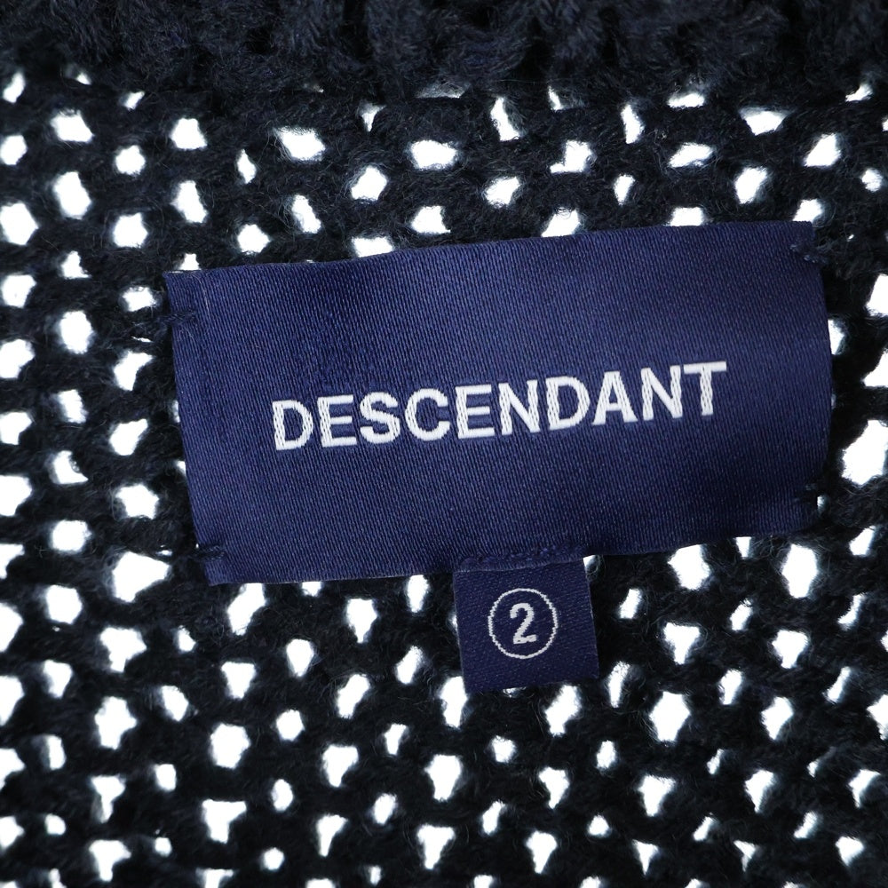DESCENDANT(ディセンダント) 20AW FADED CABLE KNIT フェイデット ローゲージ クルーネック ケーブル ニット セーター ブラック 202MADS-KNM02